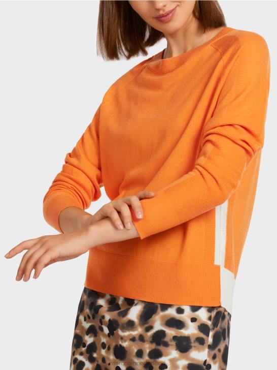kleding fel oranje 464J1178 trui van een luxe materiaalmix Marc Cain