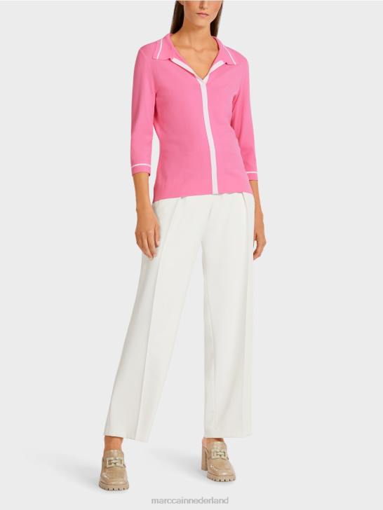 kleding fel roze 464J1168 "Samen heroverwegen" gebreid poloshirt Marc Cain