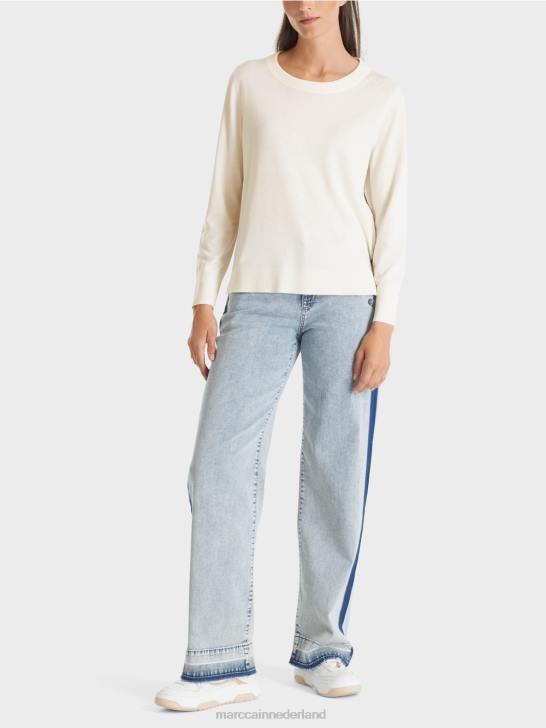 kleding gebroken wit 464J1102 fijngebreide "rethink Together" trui Marc Cain