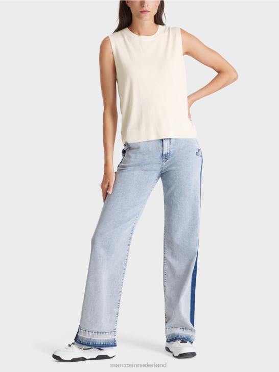 kleding gebroken wit 464J1107 "Samen heroverwegen" slipover Marc Cain