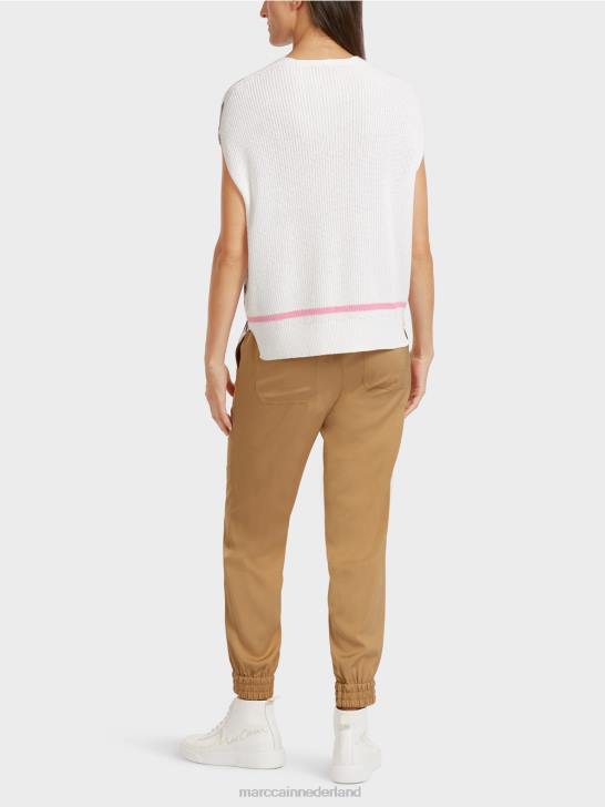 kleding gebroken wit 464J1155 slipover 100% gemaakt in Duitsland Marc Cain