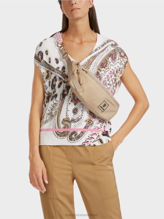 kleding gebroken wit 464J1155 slipover 100% gemaakt in Duitsland Marc Cain