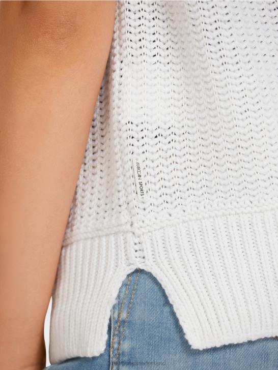 kleding gebroken wit 464J1164 slipover 100% gemaakt in Duitsland Marc Cain