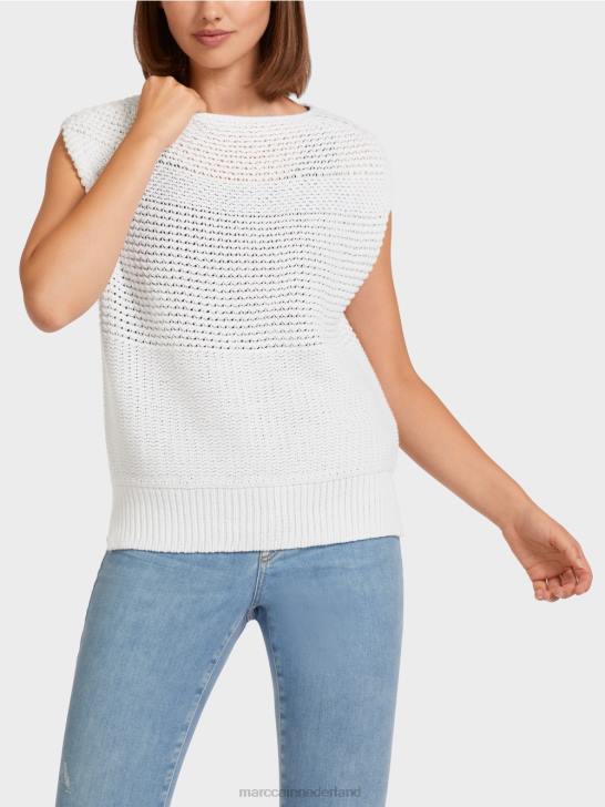 kleding gebroken wit 464J1164 slipover 100% gemaakt in Duitsland Marc Cain