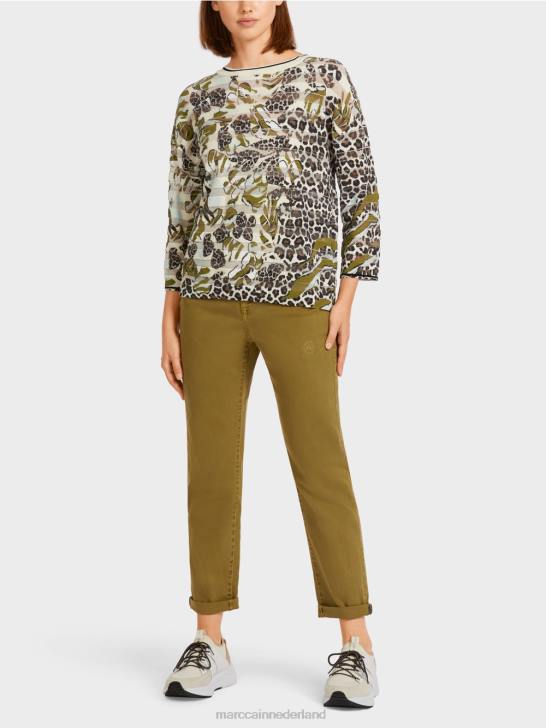 kleding gele olijf 464J1172 trui "gebreid in Duitsland" Marc Cain