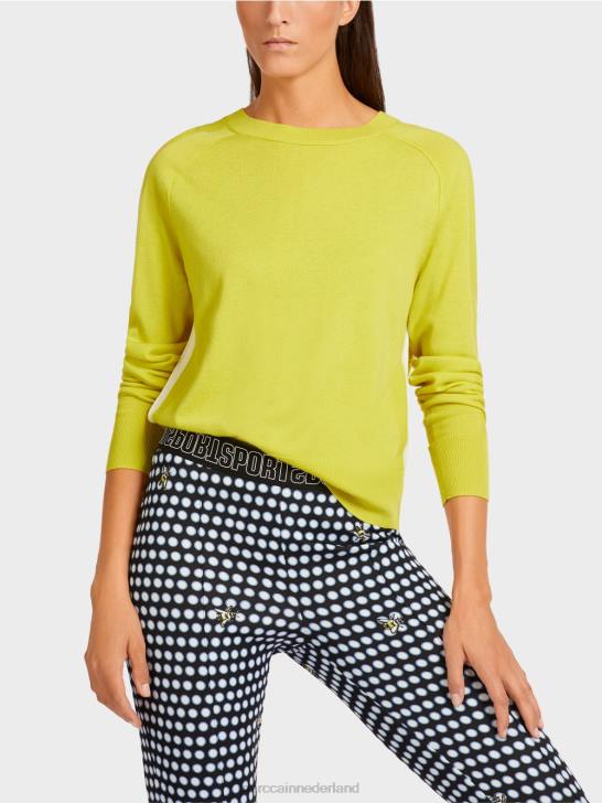 kleding groene zwavel 464J1188 trui van een luxe materiaalmix Marc Cain