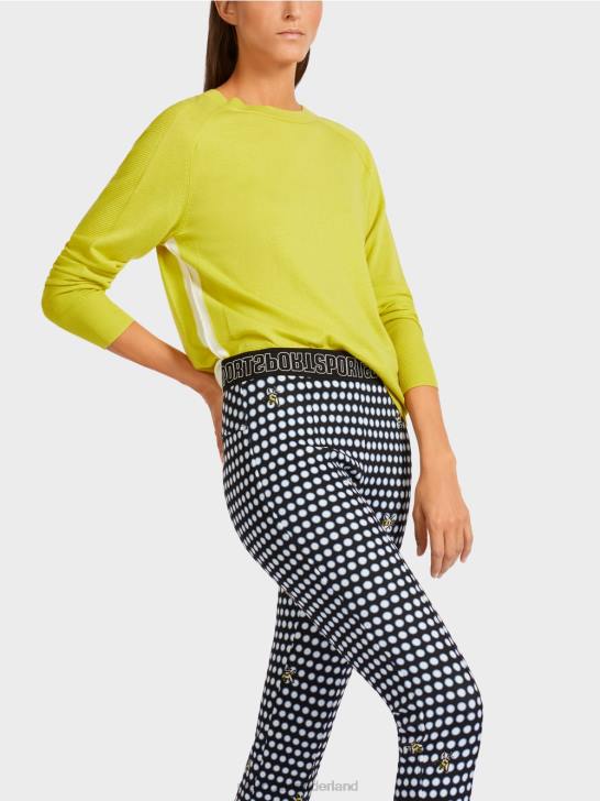 kleding groene zwavel 464J1188 trui van een luxe materiaalmix Marc Cain