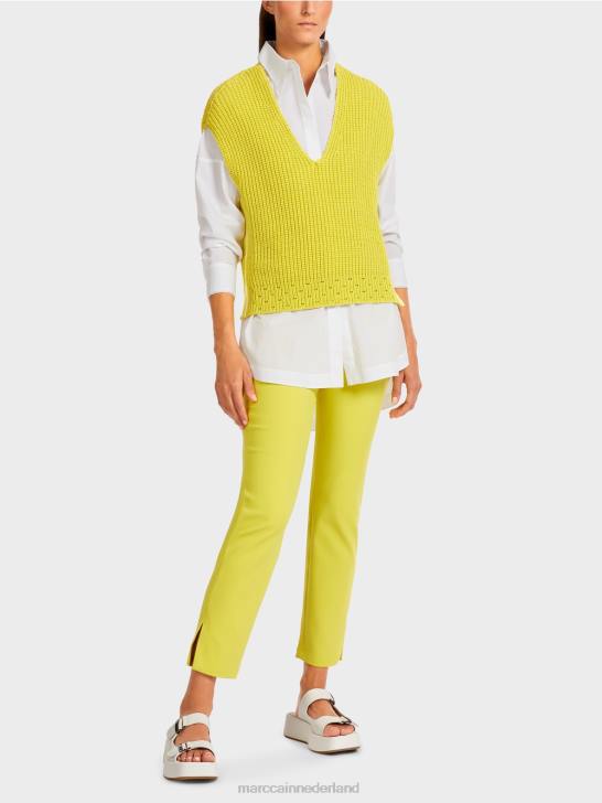 kleding groene zwavel 464J1189 slipover "gebreid in Duitsland" Marc Cain