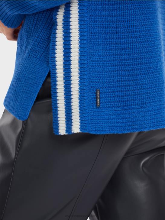 kleding helder koningsblauw 464J1059 wollen trui gebreid in Duitsland Marc Cain