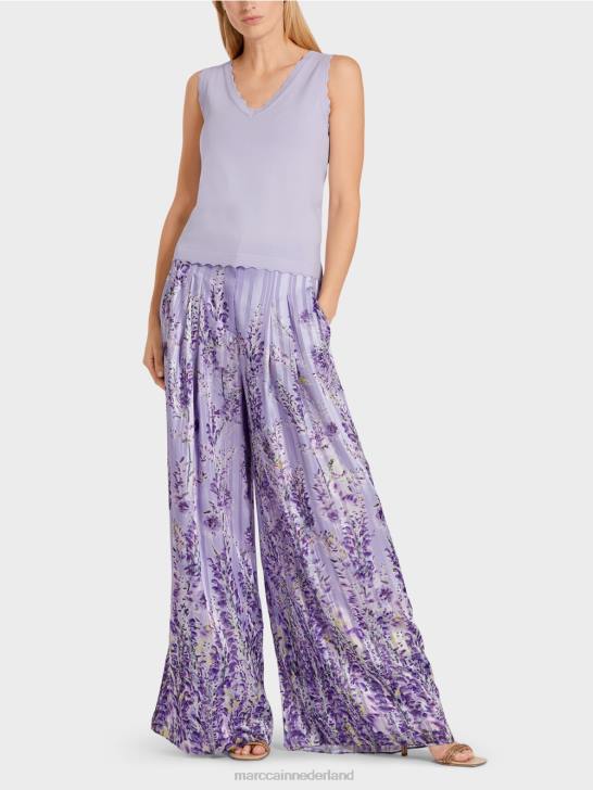 kleding helder lila 464J1153 gebreide viscosetop Marc Cain