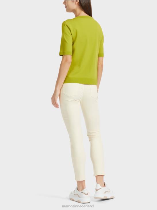 kleding helder olijfgroen 464J1073 \"rethink Together\" trui met korte mouwen Marc Cain