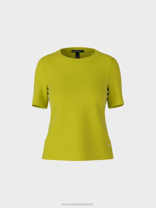 kleding helder olijfgroen 464J1073 \"rethink Together\" trui met korte mouwen Marc Cain