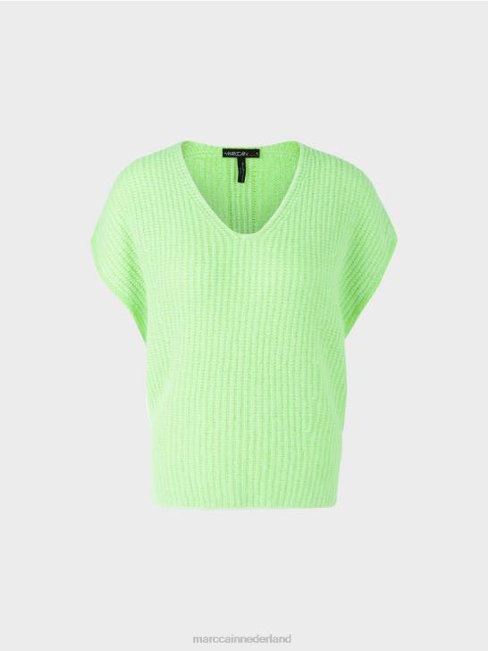 kleding helder schokkend groen 464J1095 slipover 100% gemaakt in Duitsland Marc Cain