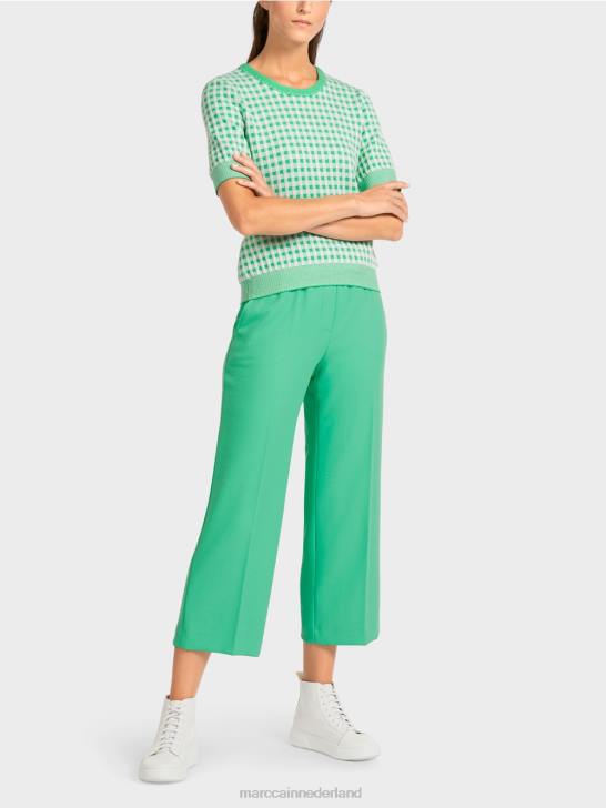 kleding heldere jade 464J1173 Vichy geruite trui \"gebreid in Duitsland\" Marc Cain