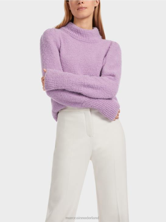 kleding heldere lavendel 464J1040 glanzende trui gebreid in Duitsland Marc Cain