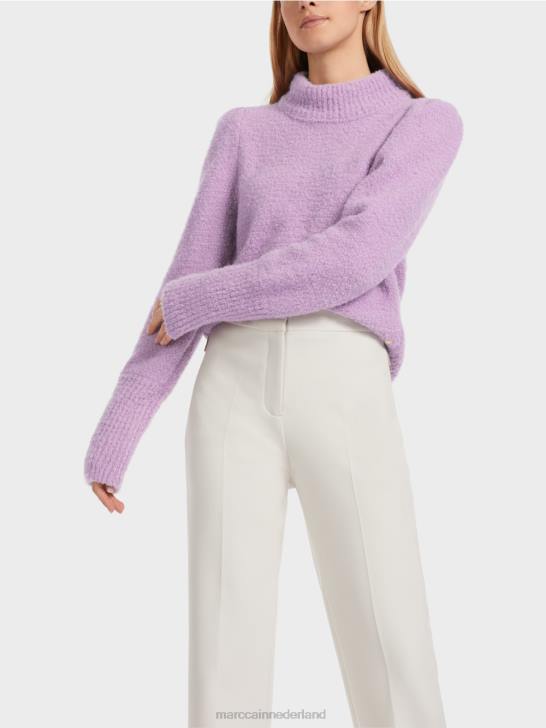 kleding heldere lavendel 464J1040 glanzende trui gebreid in Duitsland Marc Cain