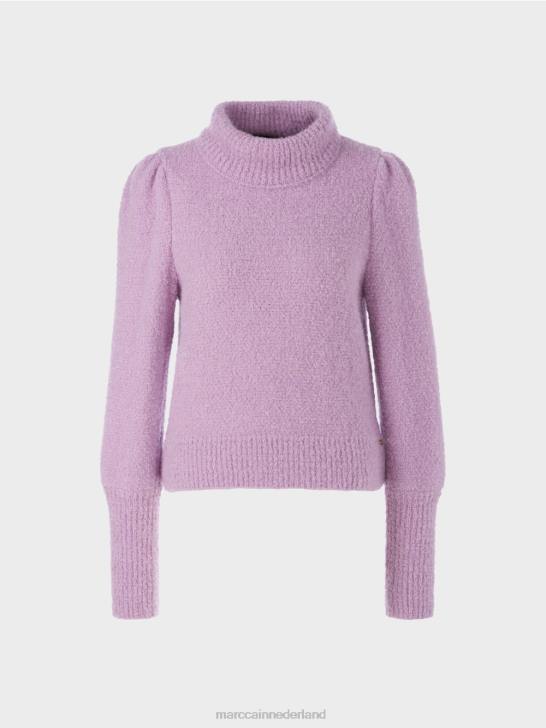 kleding heldere lavendel 464J1040 glanzende trui gebreid in Duitsland Marc Cain