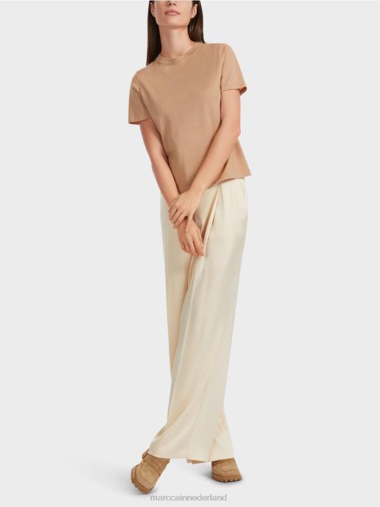 kleding heldere toffee 464J1091 "Rethink Together"-trui met korte mouwen Marc Cain