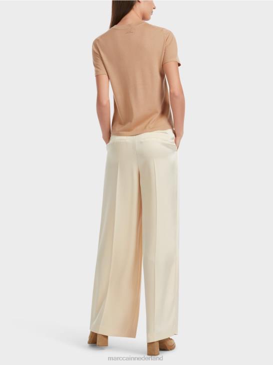 kleding heldere toffee 464J1091 \"Rethink Together\"-trui met korte mouwen Marc Cain