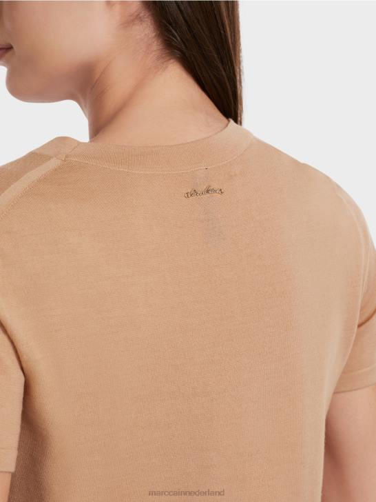 kleding heldere toffee 464J1091 \"Rethink Together\"-trui met korte mouwen Marc Cain