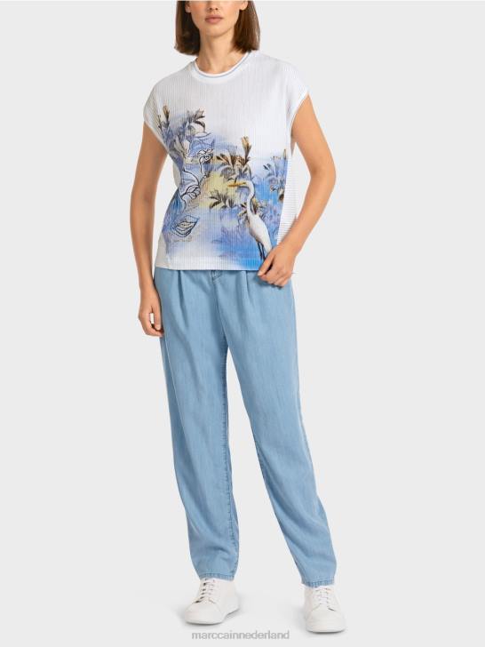 kleding licht poederblauw 464J1159 trui "gebreid in Duitsland" Marc Cain