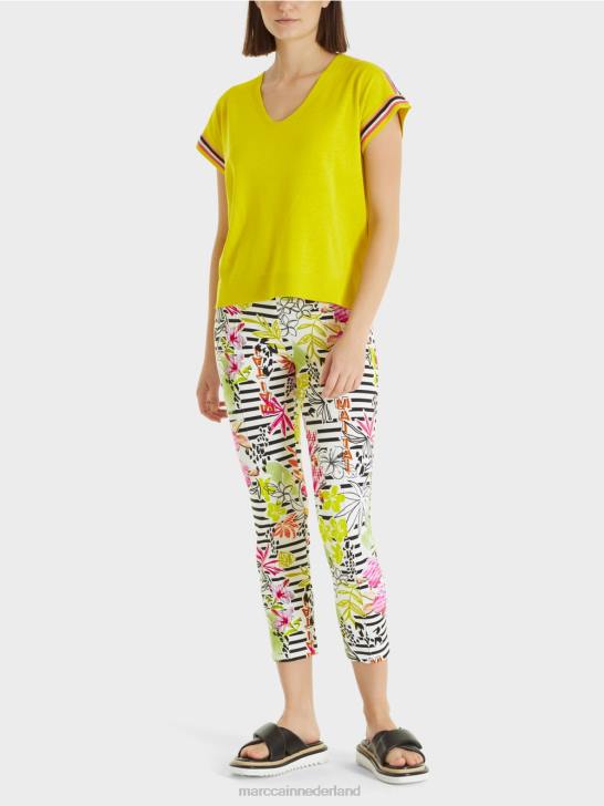 kleding lichte kalk 464J1137 casual gebreide trui met v-hals Marc Cain