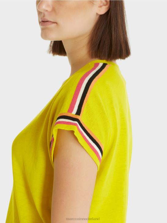 kleding lichte kalk 464J1137 casual gebreide trui met v-hals Marc Cain