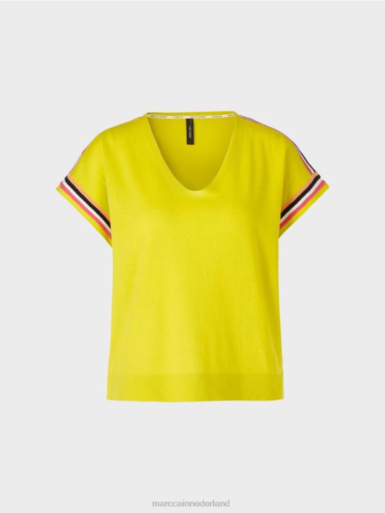 kleding lichte kalk 464J1137 casual gebreide trui met v-hals Marc Cain