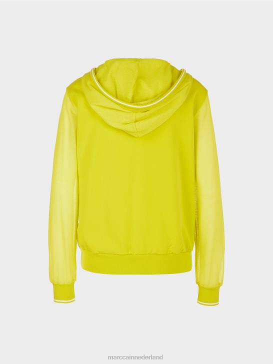 kleding lichte kalk 464J1138 trui met capuchon gebreid in Duitsland Marc Cain