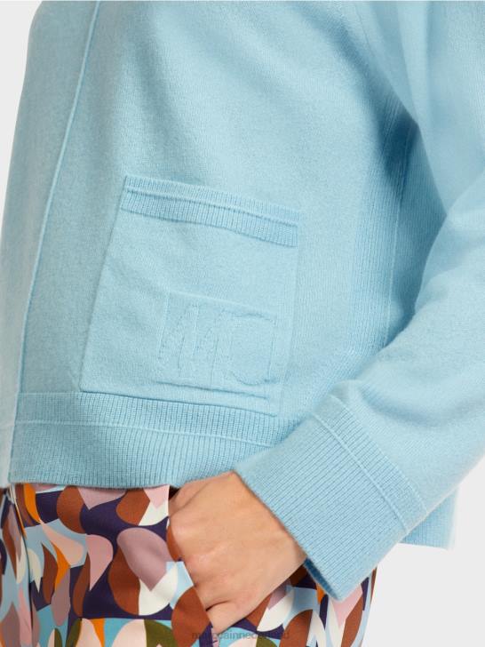 kleding sfeervol blauw 464J1206 elegante trui van wol en kasjmier Marc Cain