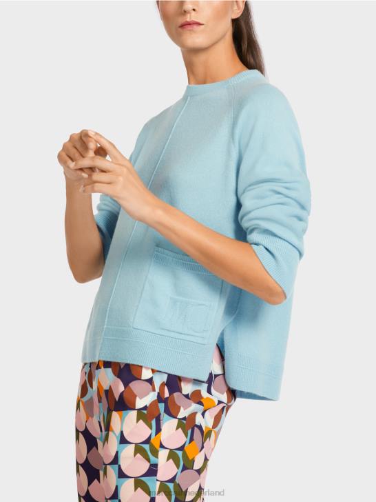 kleding sfeervol blauw 464J1206 elegante trui van wol en kasjmier Marc Cain
