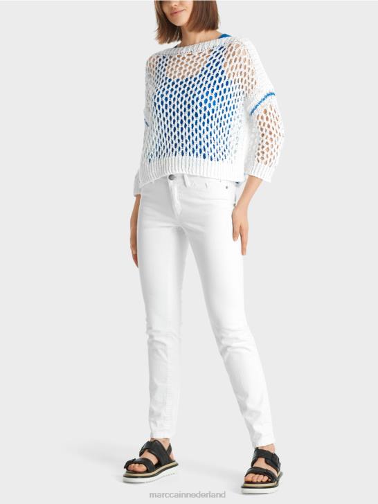 kleding wit 464J1124 geperforeerd vest gebreid in Duitsland Marc Cain