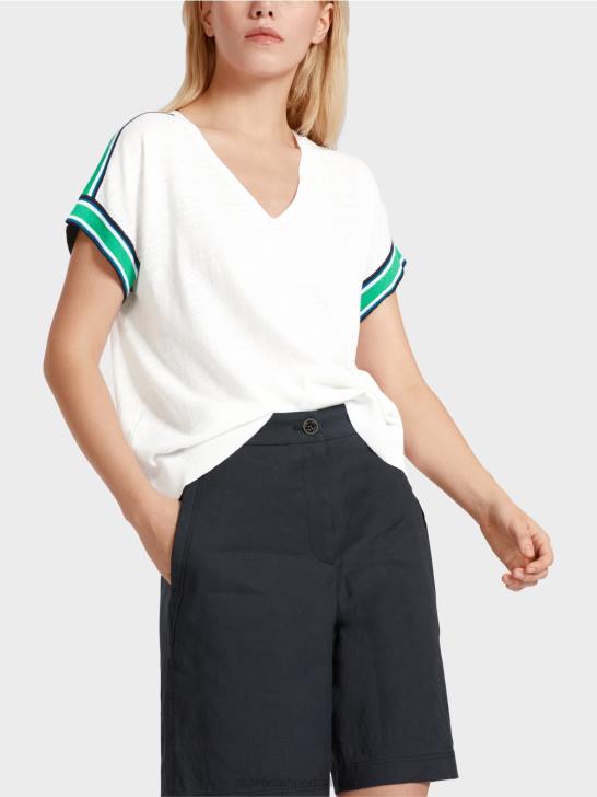 kleding wit 464J1126 casual gebreide trui met v-hals Marc Cain