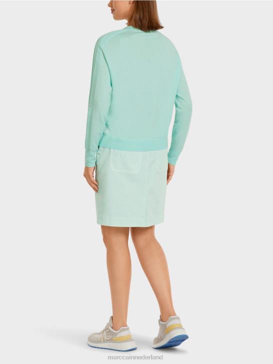 kleding zacht dakraam 464J1170 elegante fijngebreide trui met V-hals Marc Cain