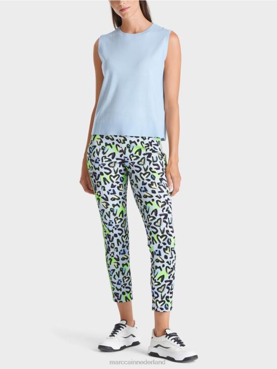 kleding zacht poederblauw 464J1103 "Samen heroverwegen" slipover Marc Cain