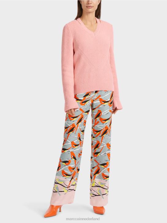 kleding zacht poederroze 464J1117 elegante trui gebreid in Duitsland Marc Cain