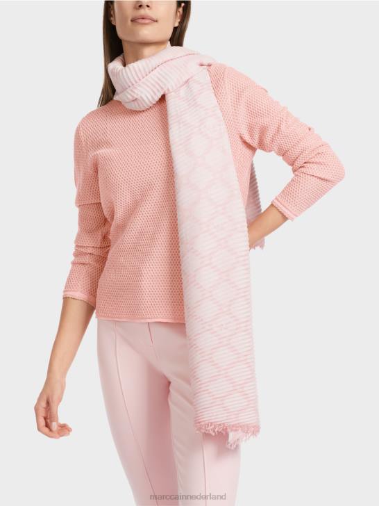 kleding zacht poederroze 464J1118 lurex trui gebreid in Duitsland Marc Cain