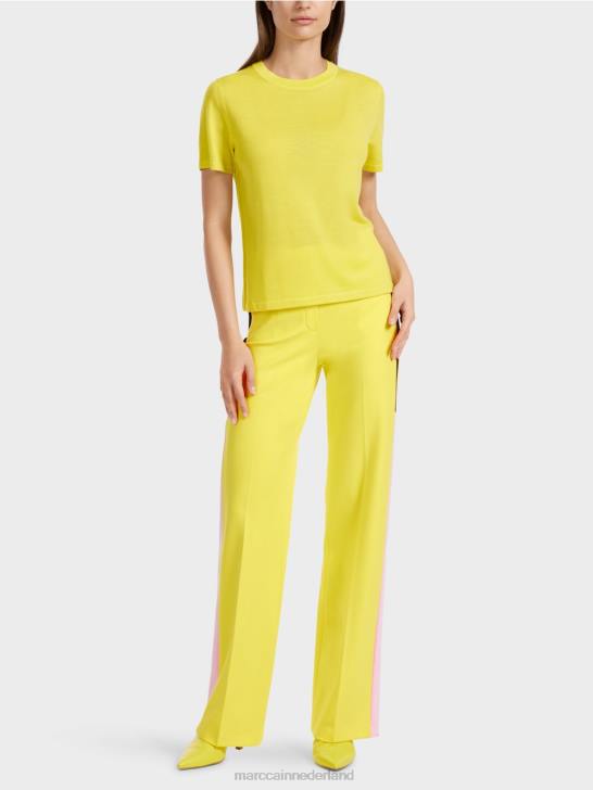 kleding zachte citroen 464J1112 "Rethink Together"-trui met korte mouwen Marc Cain