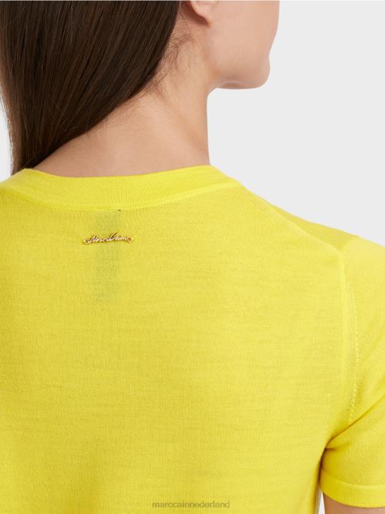 kleding zachte citroen 464J1112 \"Rethink Together\"-trui met korte mouwen Marc Cain