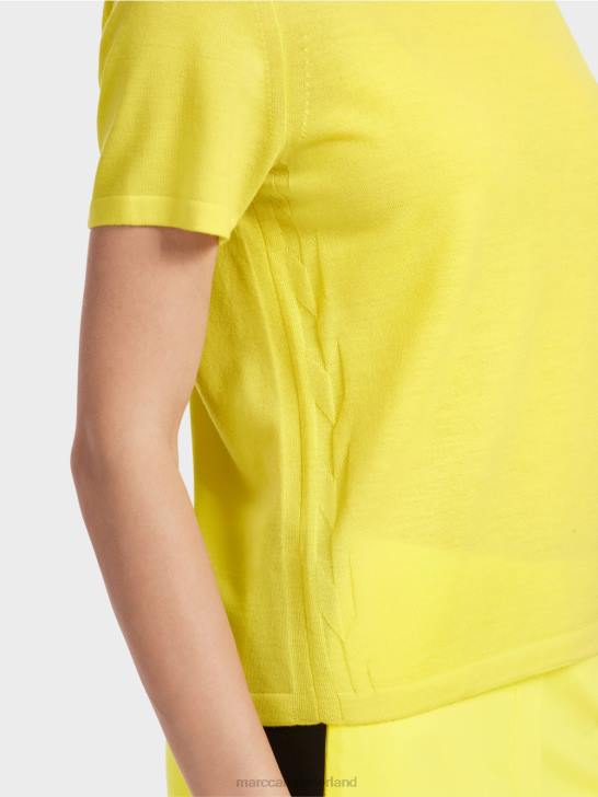 kleding zachte citroen 464J1112 \"Rethink Together\"-trui met korte mouwen Marc Cain