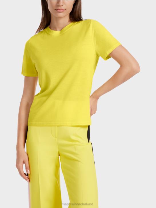 kleding zachte citroen 464J1112 \"Rethink Together\"-trui met korte mouwen Marc Cain