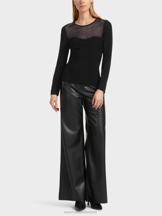 kleding zwart 464J1037 extravagante "rethink Together" trui Marc Cain