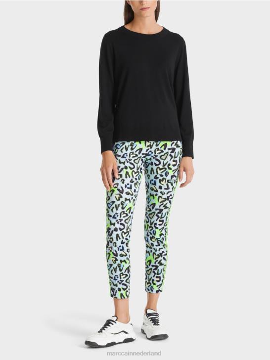 kleding zwart 464J1109 fijngebreide "rethink Together" trui Marc Cain