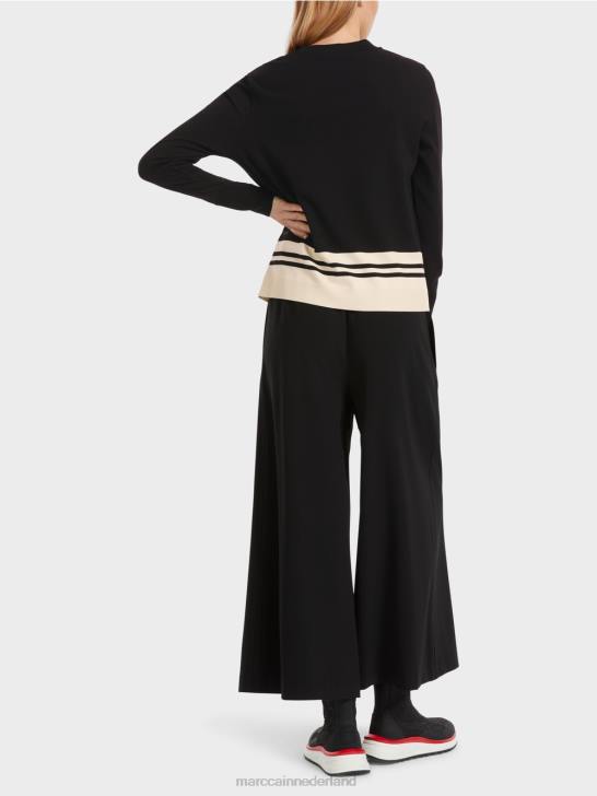 kleding zwart en wit 464J1052 \"samen heroverwegen\" wollen trui Marc Cain