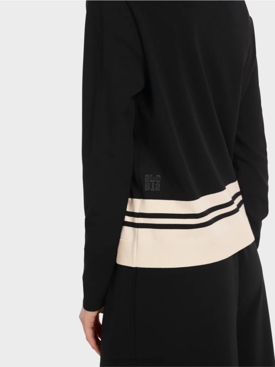 kleding zwart en wit 464J1052 \"samen heroverwegen\" wollen trui Marc Cain