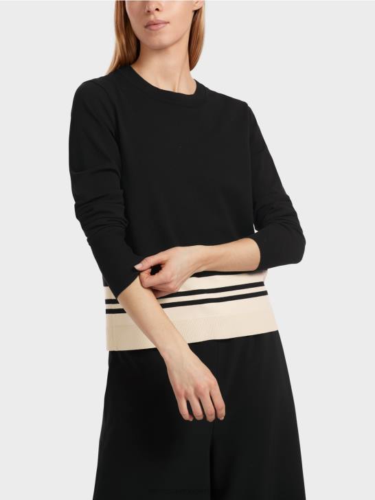 kleding zwart en wit 464J1052 \"samen heroverwegen\" wollen trui Marc Cain