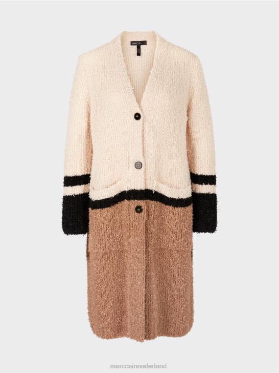 kleding crème 464J297 jas \"gebreid in Duitsland\" Marc Cain