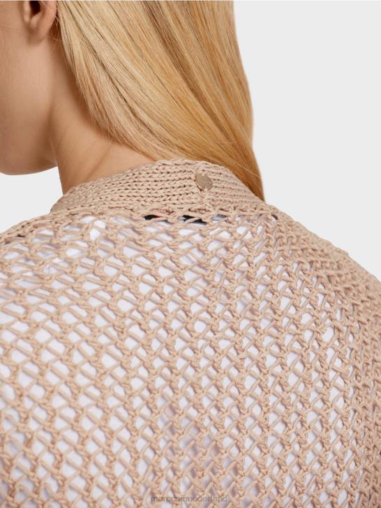 kleding diep zand 464J271 \"rethink Together\" gebreid gilet Marc Cain