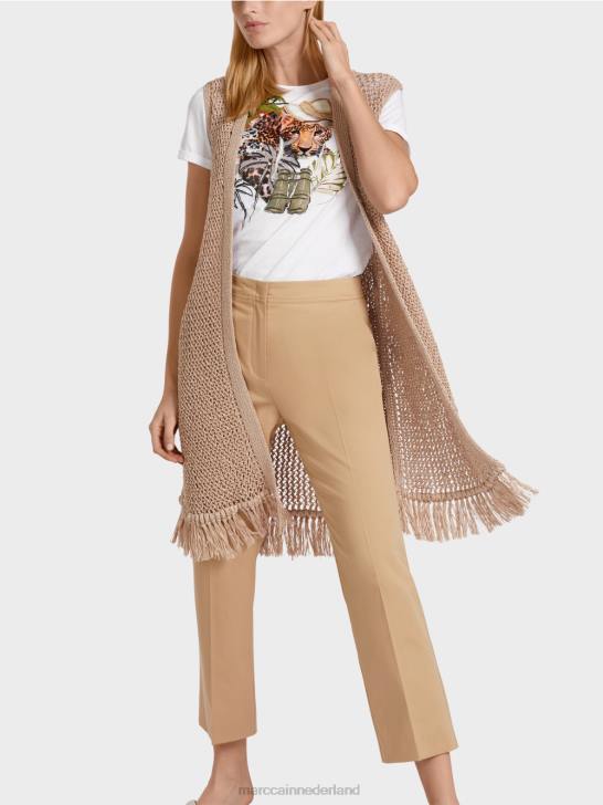 kleding diep zand 464J271 \"rethink Together\" gebreid gilet Marc Cain