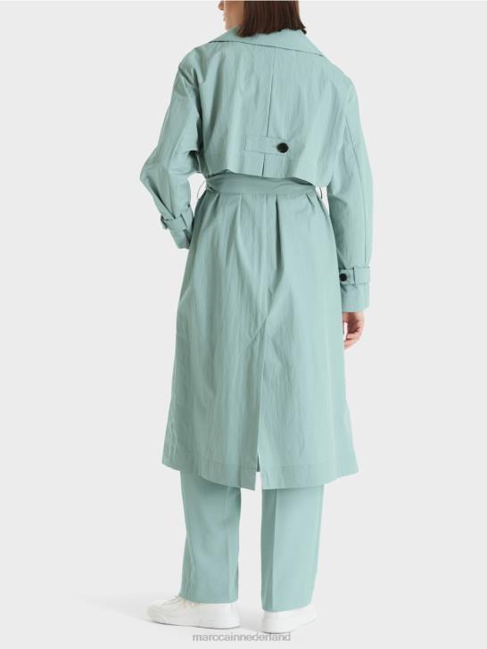 kleding donker hemelsblauw 464J265 Trenchcoat met gekreukelde look Marc Cain